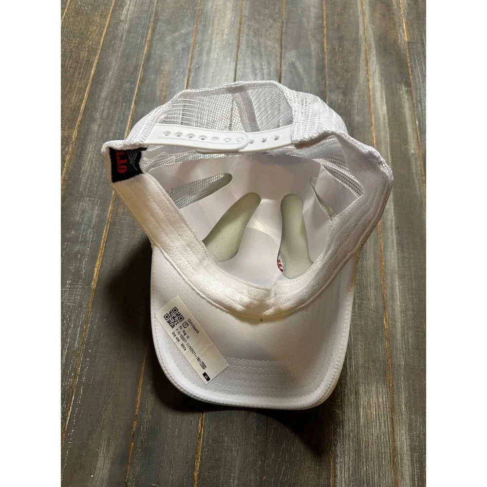 Otto White Trucker Hat Here For The Health Of It Foam Mesh Snapback Cap